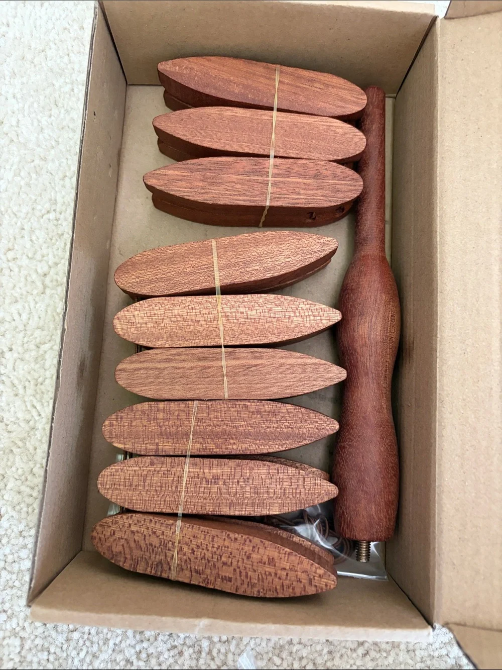 Wooden tree trivet set, NIB